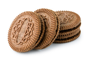 cracker sandwich isolated on white background