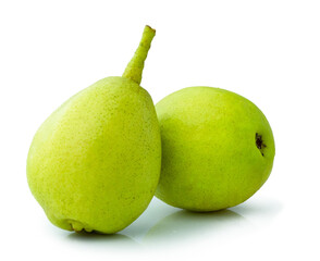green pear fruit isolated on white background
