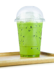 ice green tea isolated on white background clipping path