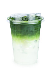 ice green tea isolated on white background clipping path