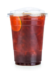 ice lemon tea isolated on white background clipping path