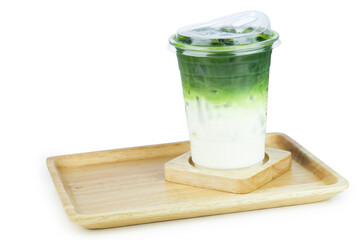 ice green tea isolated on white background clipping path