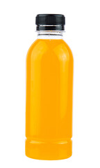 orange juice bottle isolated on white backgound