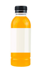 orange juice bottle isolated on white backgound