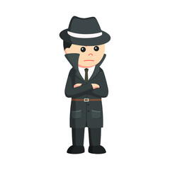  spy pose design character on white background