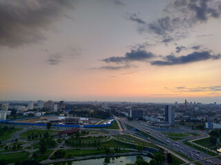 sunset over the city (Mensk, Belarus)
