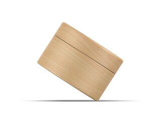 Wooden cosmetic cream jar mockup, wooden cosmetic container with wooden cap mock up template on isolated white background, 3d illustration