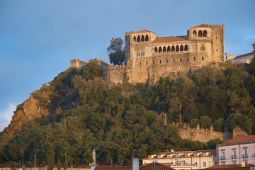 Medieval Leiria Castle built on top of a hill in Leiria, Portugal