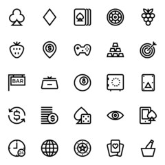 Outline icons for gambling.