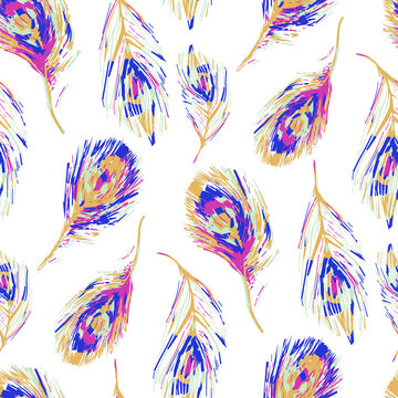 Feathers Seamless Pattern.