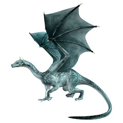 Fototapeta premium 3D Rendering Fairy Tale Dragon on White