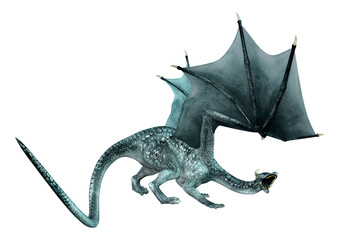 Naklejka premium 3D Rendering Fairy Tale Dragon on White