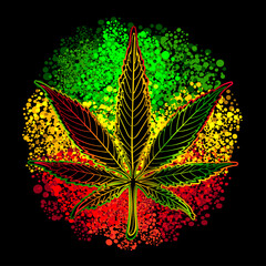 print Marijuana leaf - 478756812