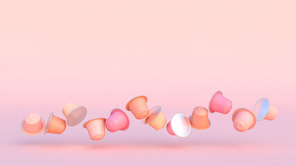 capsules for nespresso coffee machines in pink tones.