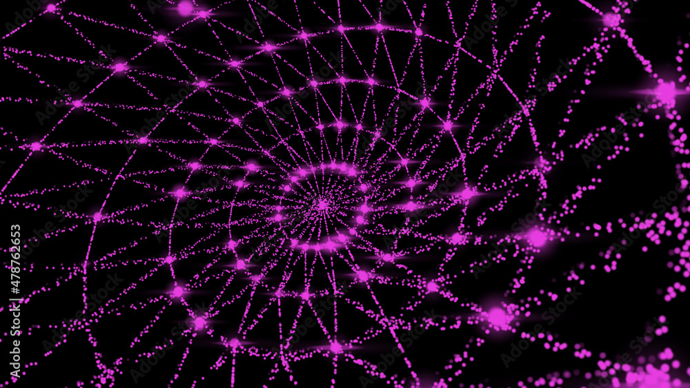Poster abstract glowing background. neon particles background. fine particle rays