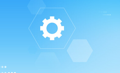 Cogwheel and teamwork flat vector illustration.