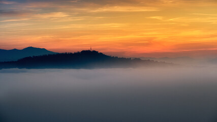 view of a sunset landscape