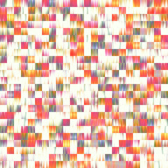 Optical low poly pixel grid dye blur texture background. Seamless washed out geometric ombre effect. 80s style retro square shape pattern. High resolution funky beach wear fashion textile tile.