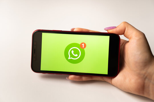 WhatsApp apps on new Apple iPhone smartphone screen. WhatsApp is an American free instant messaging and voice over IP service owned by Meta. Los Angeles, California, USA - January 2022