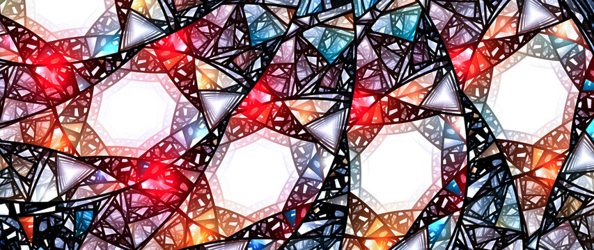 Colorful stained glass abstract widescreen background