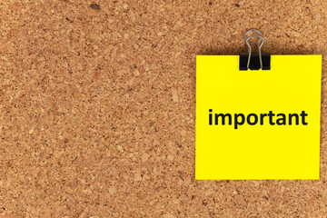 Important post text on Background, Sticky Note.
