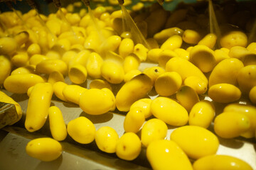 Factory interior. Potato production. Factory equipment, product manufacturing process. Modern...