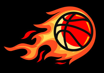 Basketball ball flying in flames © iyas