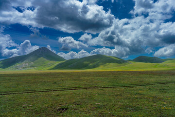 Mountain landscape at Gran Sasso Natural Park, in Abruzzo, Italy