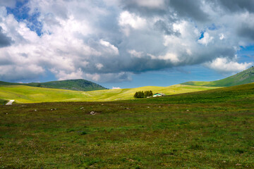 Mountain landscape at Gran Sasso Natural Park, in Abruzzo, Italy