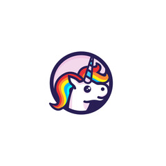 Cute unicorn cartoon vector icon illustration animal icon concept