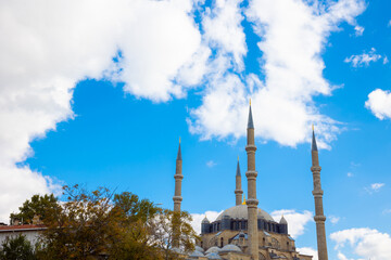 Selmiye Mosque. Edirne Selimiye Mosque with cloudy sky.