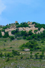 Fototapeta na wymiar Calascio, medieval village in the Gran Sasso Natural Park, Abruzzi