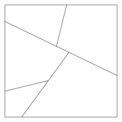 Unusual Abstract Blank Rectangle Jigsaw Puzzle. Simple line art style for printing and web. Geometric triangle style. Stock illustration isolated