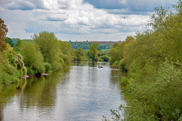 Fototapeta premium River Wye in the Wye valley in England in the summertime.