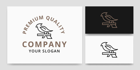 Simple Line Bird Nest Logo Design