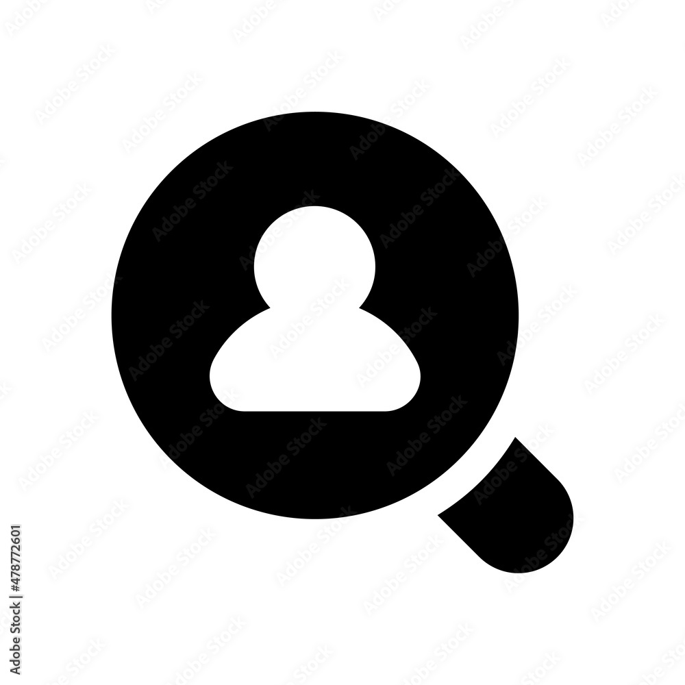 Poster find person vector solid icon design symbol on white background eps 10 file