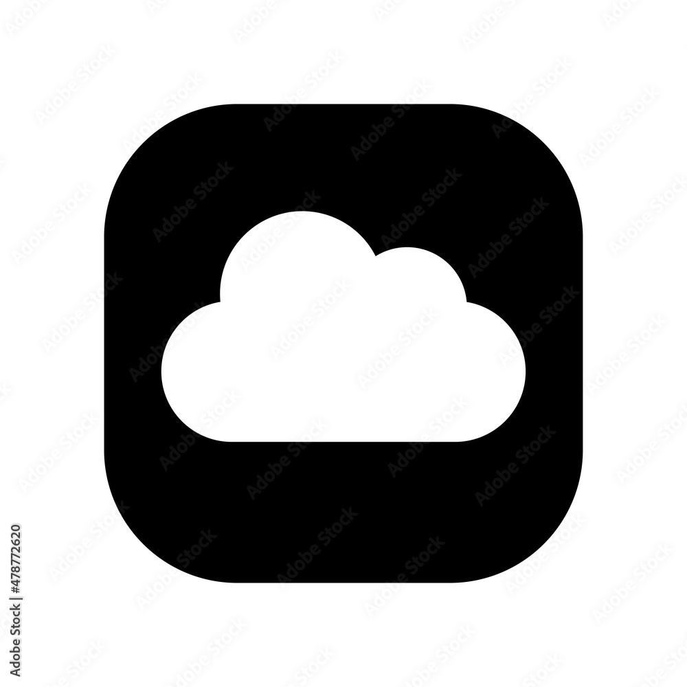 Poster cloud data vector solid icon design symbol on white background eps 10 file