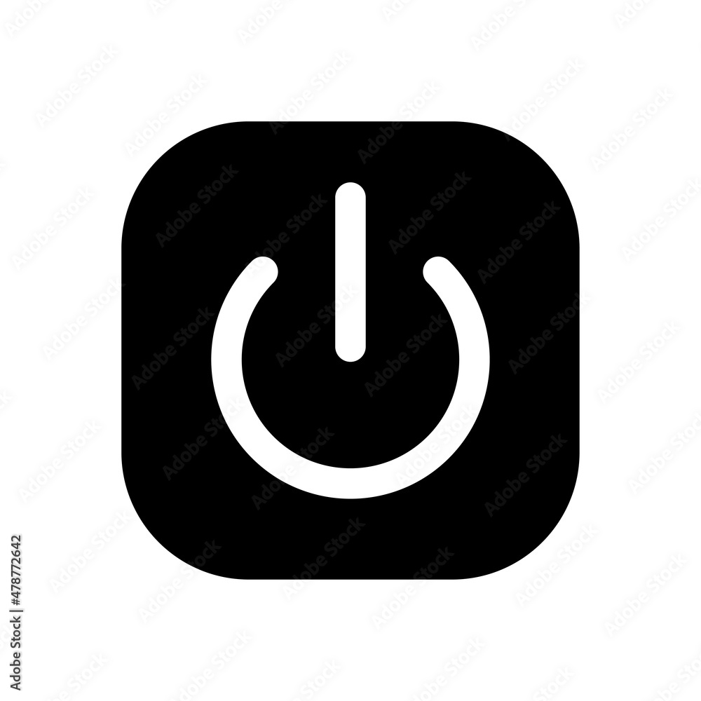 Poster power switch vector solid icon design symbol on white background eps 10 file