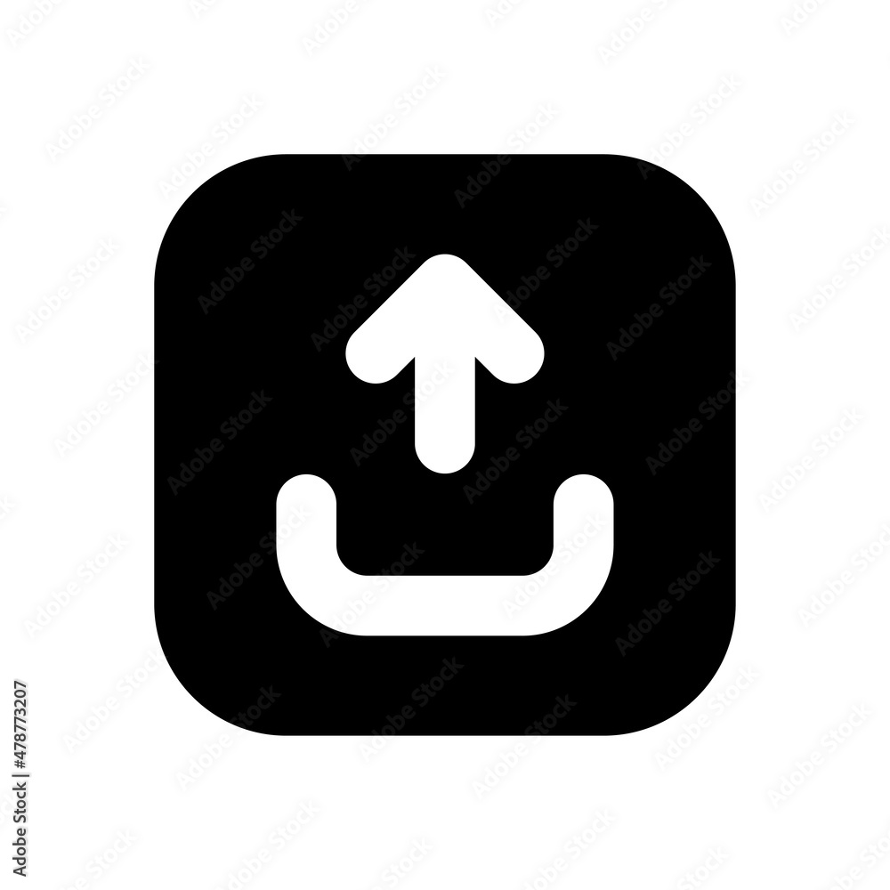 Poster upload data vector solid icon design symbol on white background eps 10 file