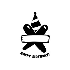 Initial Birthday X Letter. Happy birthday monogram design with balloons. Alphabet X template. Stock