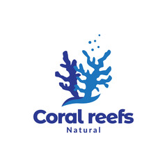 blue shape coral reefs logo design vector graphic symbol icon illustration creative idea