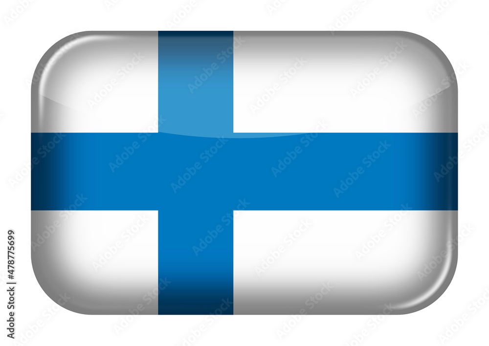 Poster finland web icon rectangle button with clipping path 3d illustration