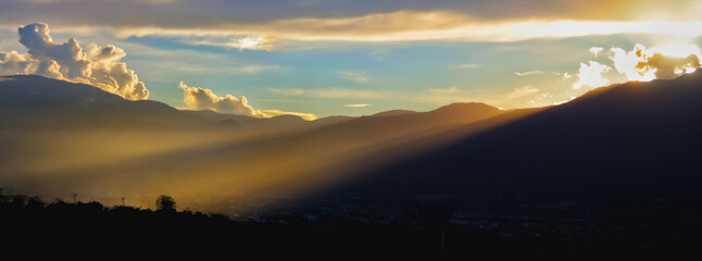 sunset over the mountains