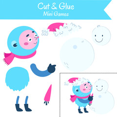 Cut and Glue . Educational game for preschool children.