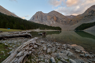 Views at Ibón de Plan, thaw lake in Huesca, Spain.