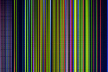 Colorful stripes on a broken LCD TV screen