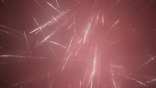 Fireworks in the sky. Slow motion.