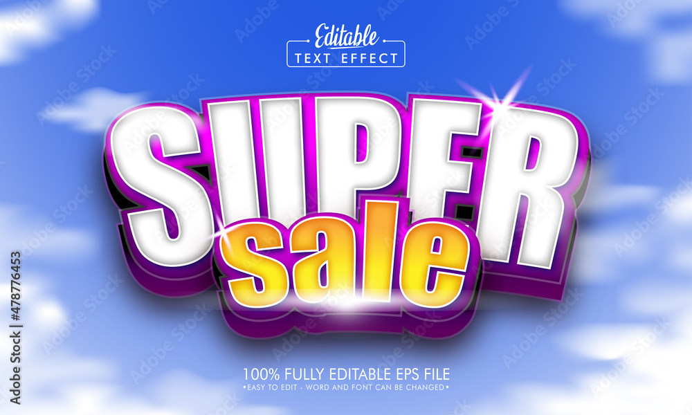 Poster Super Sale 3D Editable Text Effect