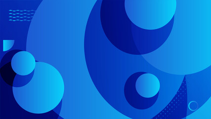 Gradient Circle memphis blue abstract design background