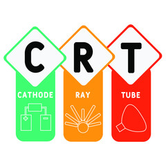 CRT - Cathode Ray Tube acronym. business concept background.  vector illustration concept with keywords and icons. lettering illustration with icons for web banner, flyer, landing pag
